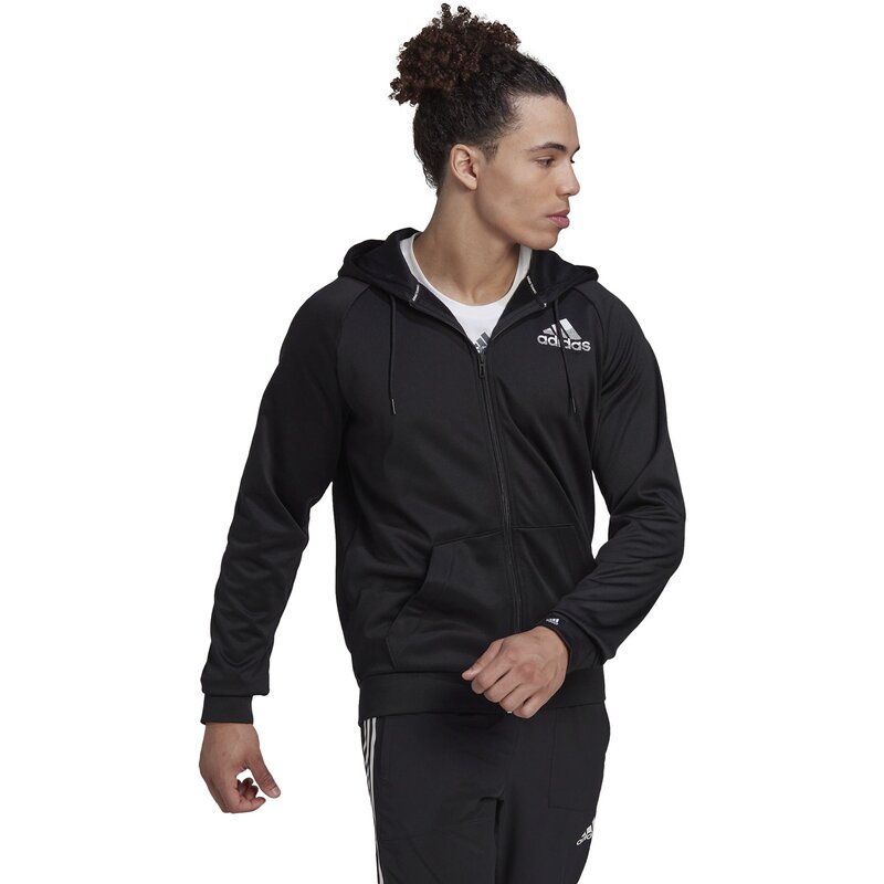 Hooded sweatshirt m gg bos fz hd Adidas, черный — фото 4