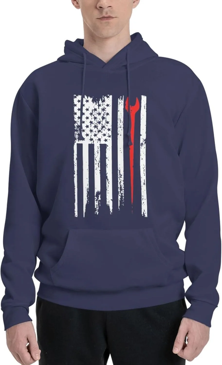 

SEAEAGLE Ironworker Profession USA Flag мужской худи с длинным рукавом