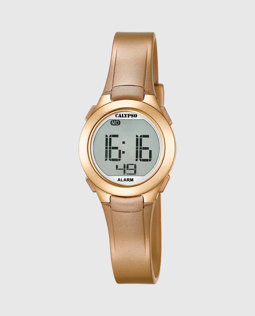 

K5677/3 Digital Crush женские резиновые золотые часы Calypso, золотой