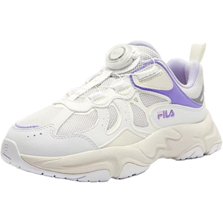 

FILA KIDS Кроссовки для бега BOA Anti Kick с амортизацией, низкие, детские, белые, фиолетовые, подростковые