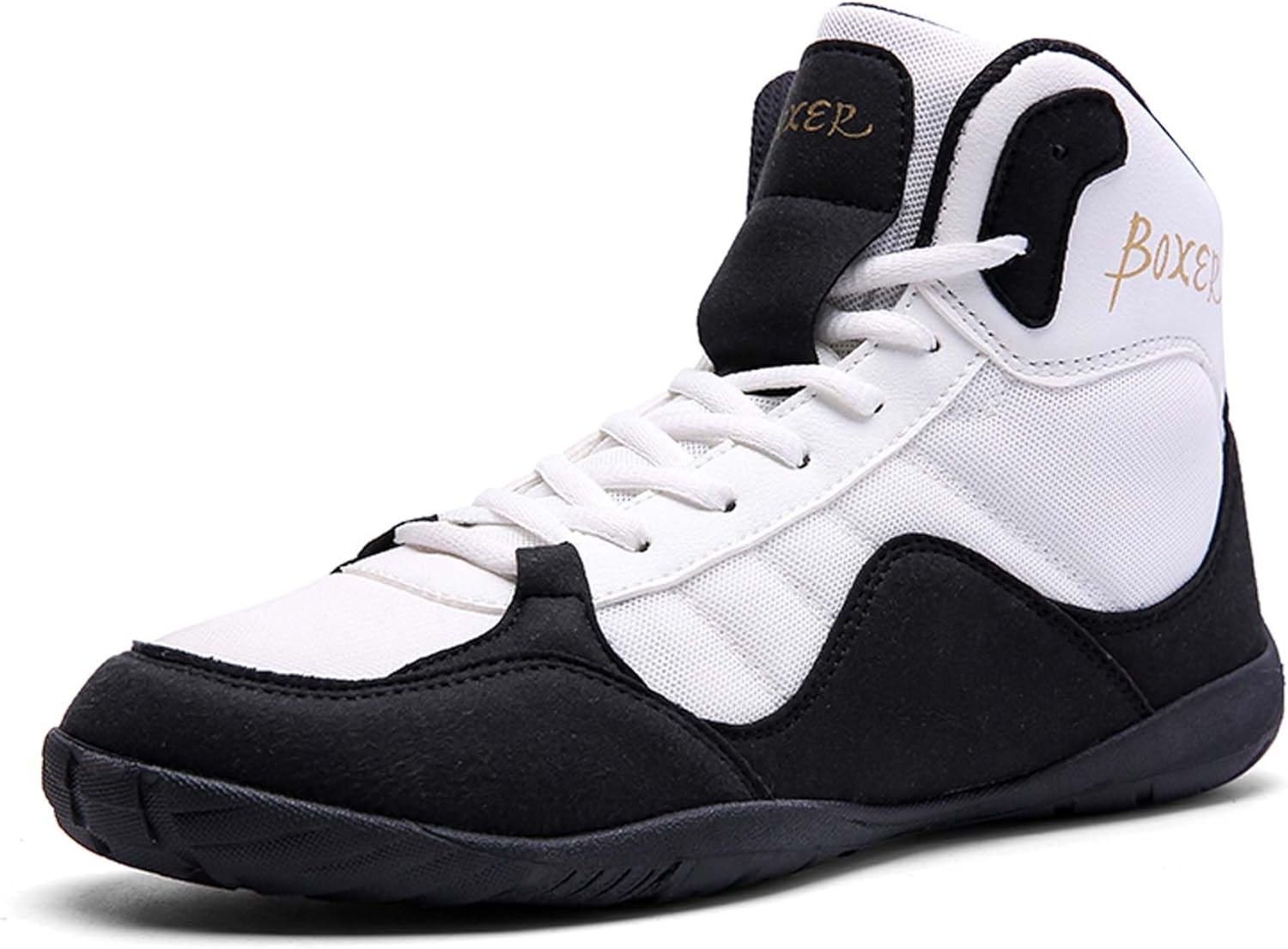 

Мужские боксерские кроссовки, противоскользящие высокие боксерские и борцовские кроссовки, мужские спортивные ботинки для фитнеса, тяжелой атлетики и боевых тренировок, легкие спортивные кроссовки с амортизацией для бокса и борьбы Duagl, белый