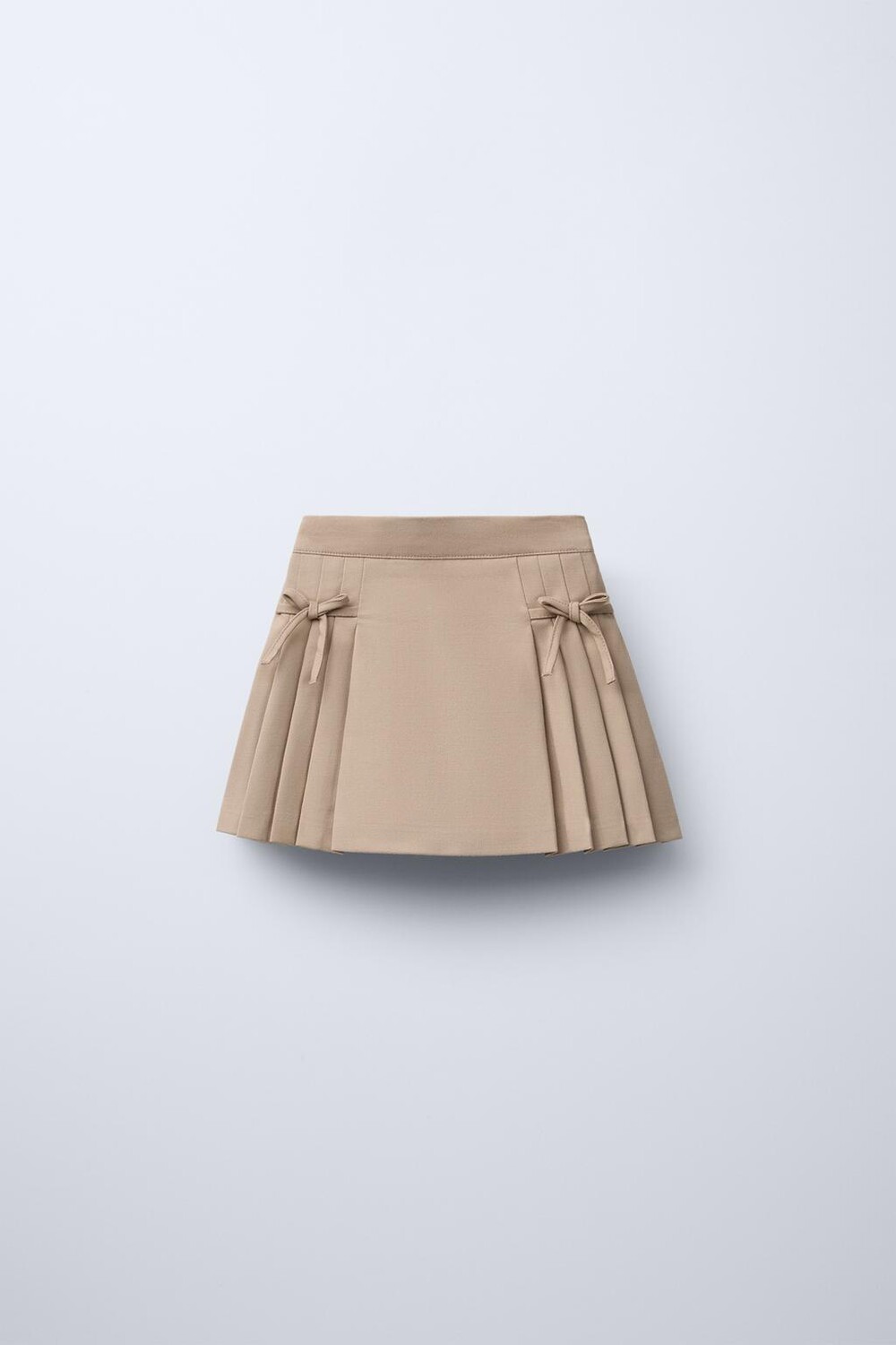 

Бермудская шорт-юбка с бантами ZARA, темный кэмел