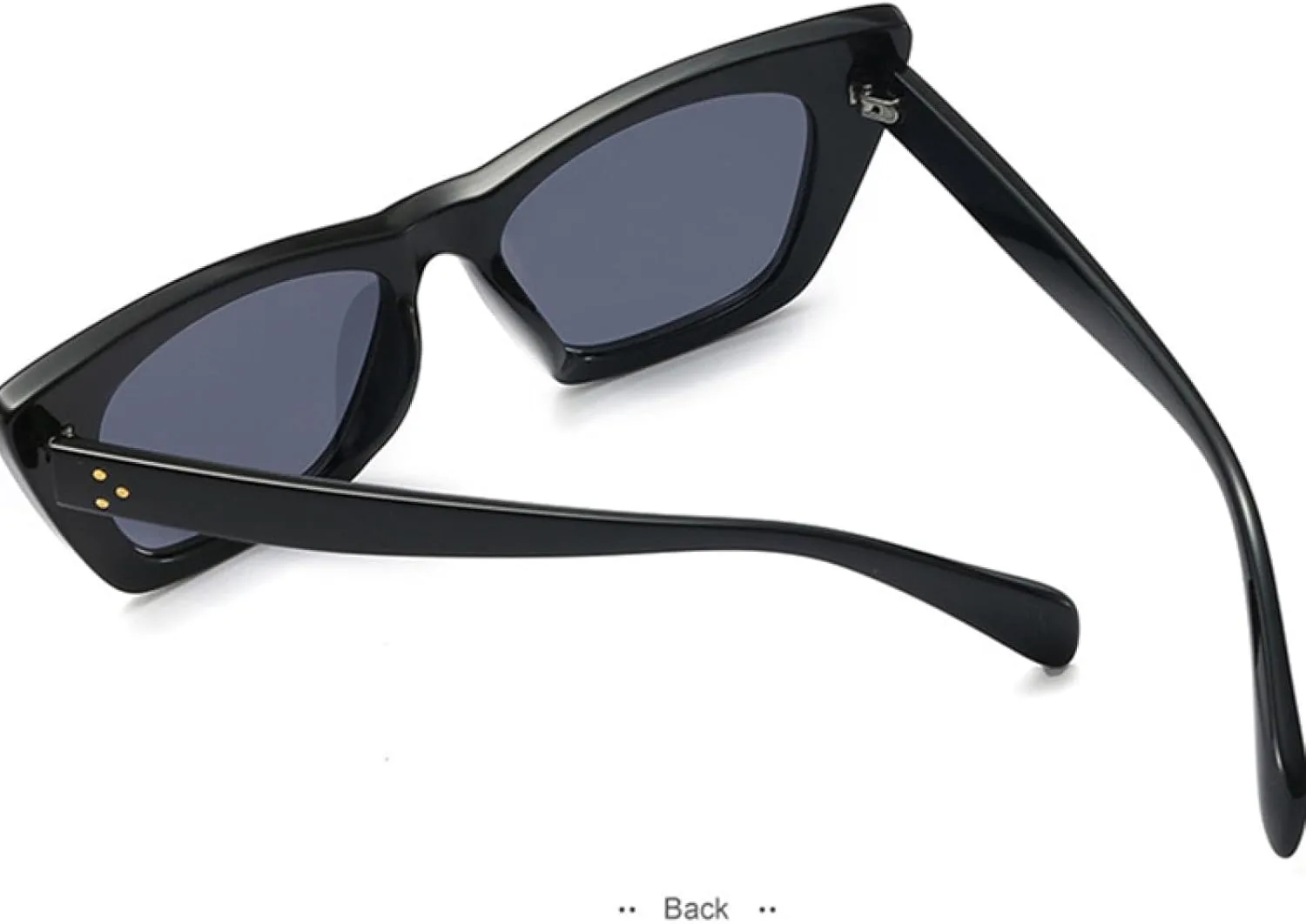 

Ретро большие солнцезащитные очки «кошачий глаз» с яркими линзами для женщин, градиентные, модные, с заклепками, мужские солнцезащитные очки UV400 TVTBBVV, Black Gray