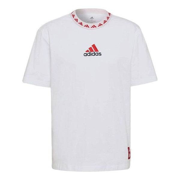 

Футболка adidas Logo Round Neck Pullover Sports Short Sleeve Bayern Munich White, белый