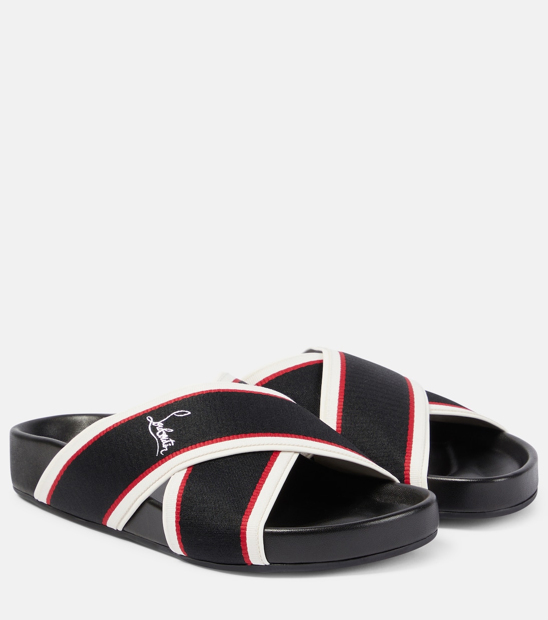 Горячие перекрестные босоножки Bizz с лентой Christian Louboutin, Version Black