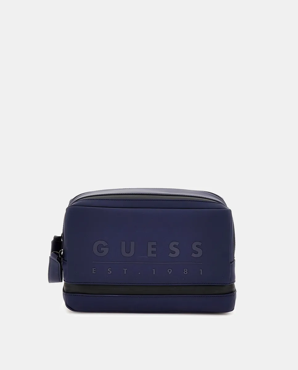 

Большая мужская косметичка с двойной молнией Guess, синий