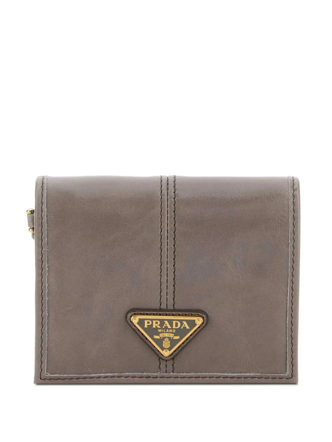 

Маленький кожаный кошелек Prada, серый