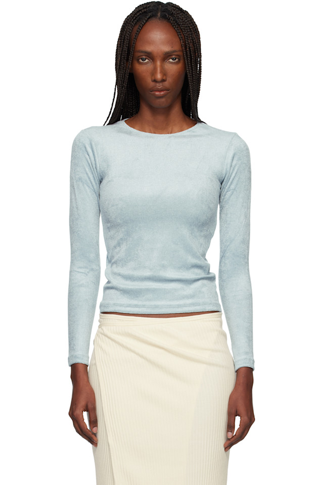 

Baserange Синяя футболка с длинным рукавом "омо"