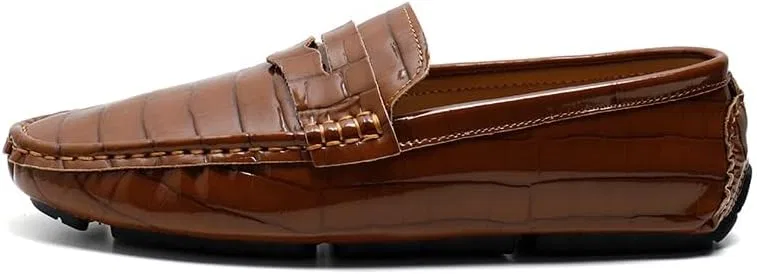 Лоферы из веганской кожи в клетку, Men's Loafers, коричневый PUGHGAETZF