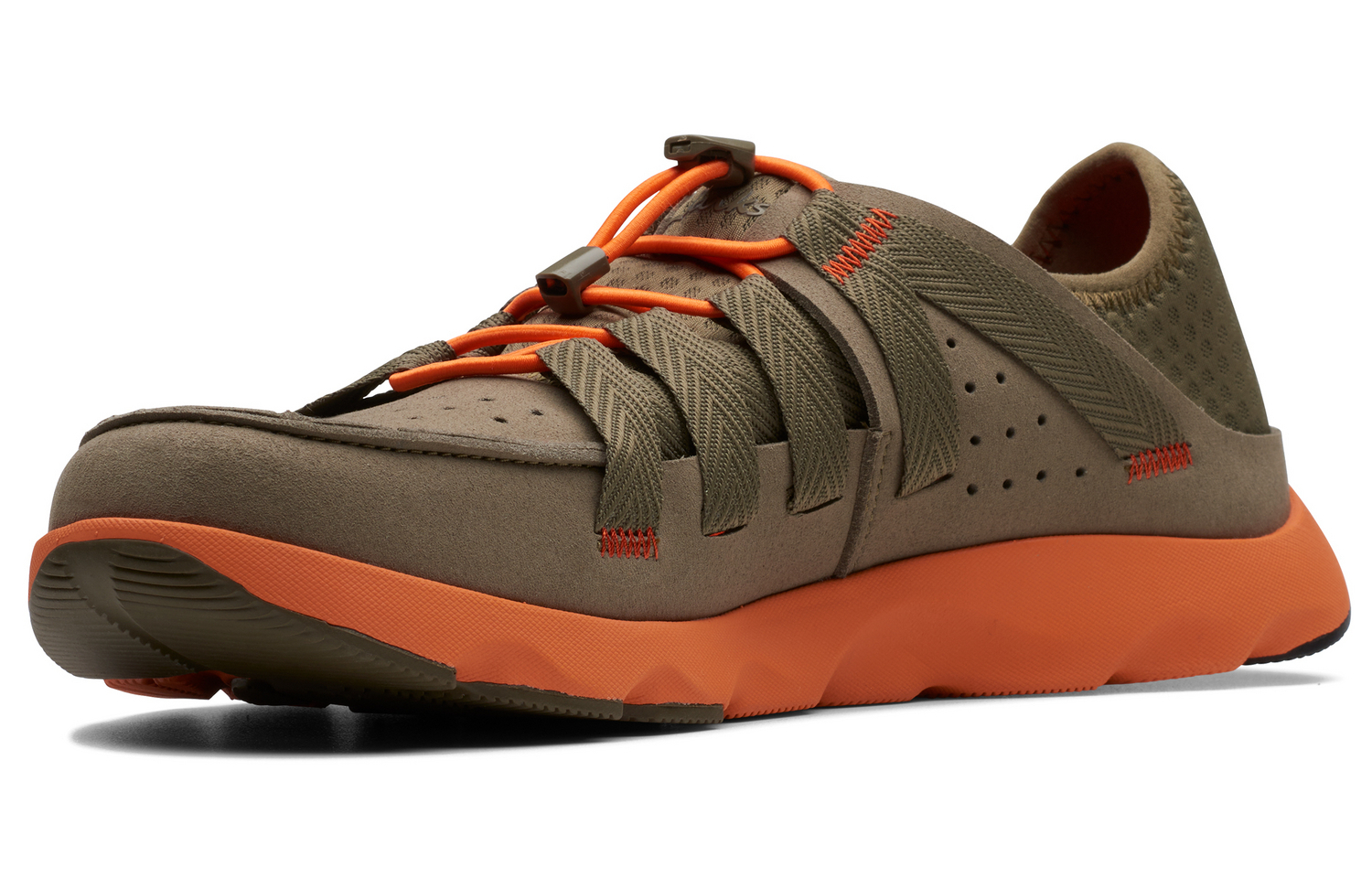 Мужские повседневные туфли Clarks низкие оливково-зеленые 261703067 — фото 2