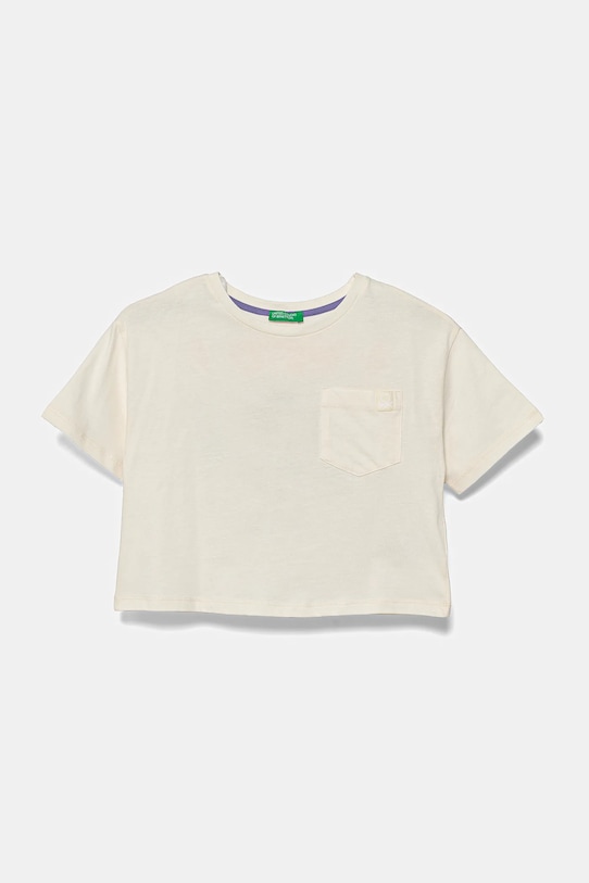 

Детская хлопковая футболка United Colors Of Benetton, бежевый