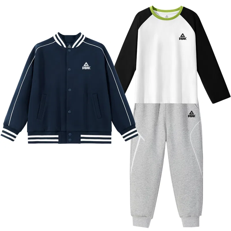 Детский спортивный костюм бейсбольный воротник PEAK Navy Blue