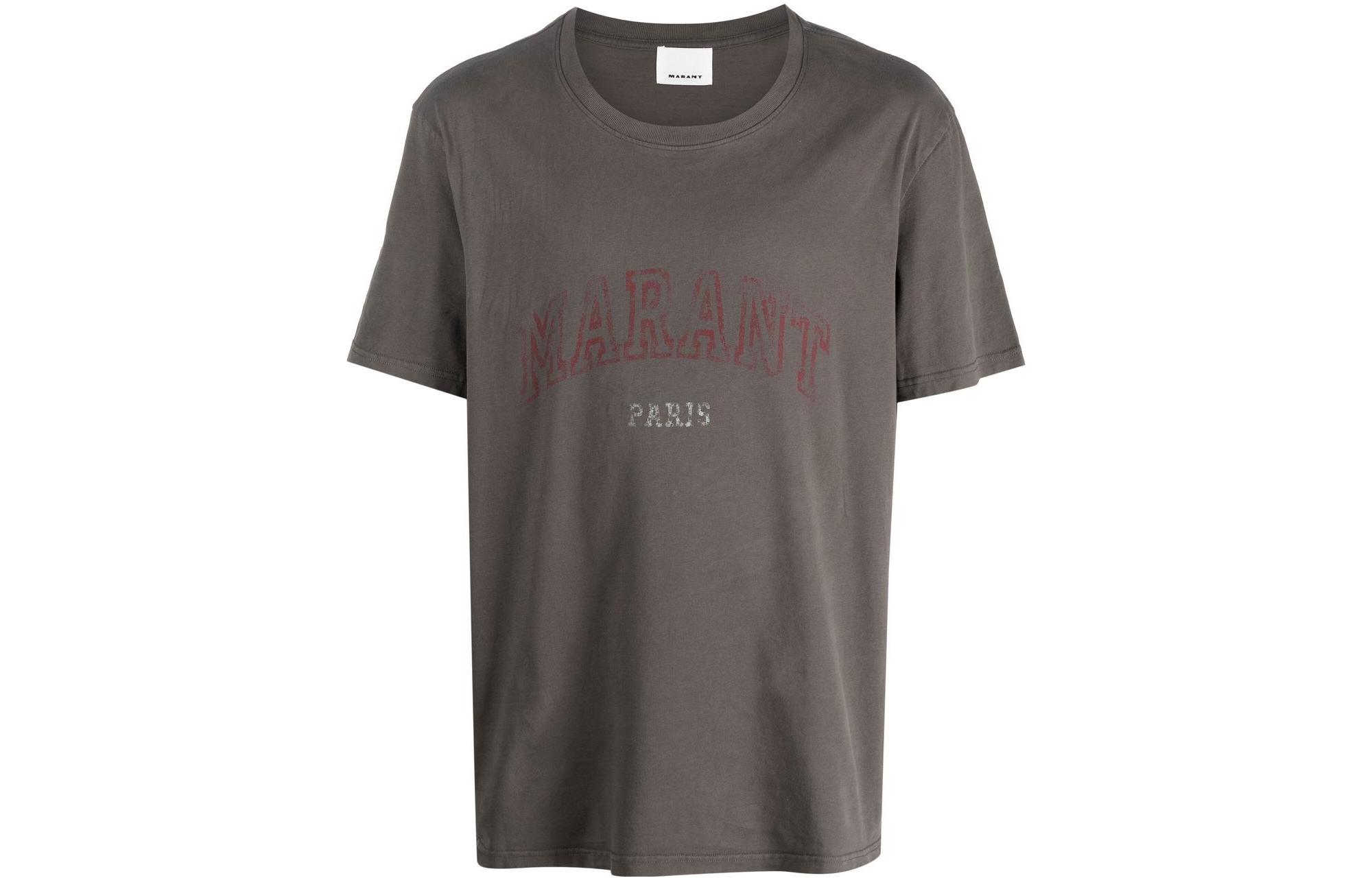 

Футболка с логотипом ISABEL MARANT, коричневая