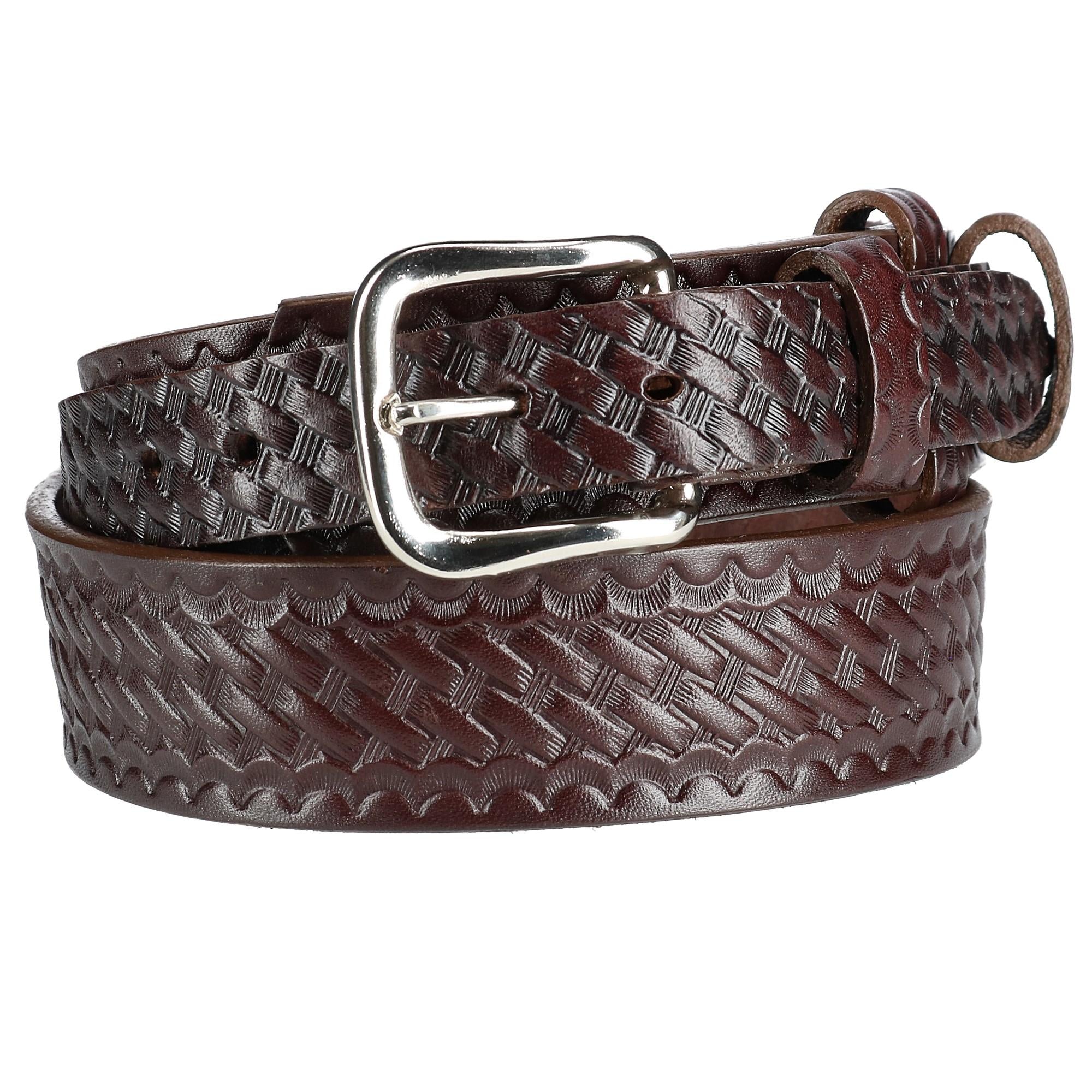 

Мужской ремень Ranger из кожи Basketweave Boston Leather, коричневый