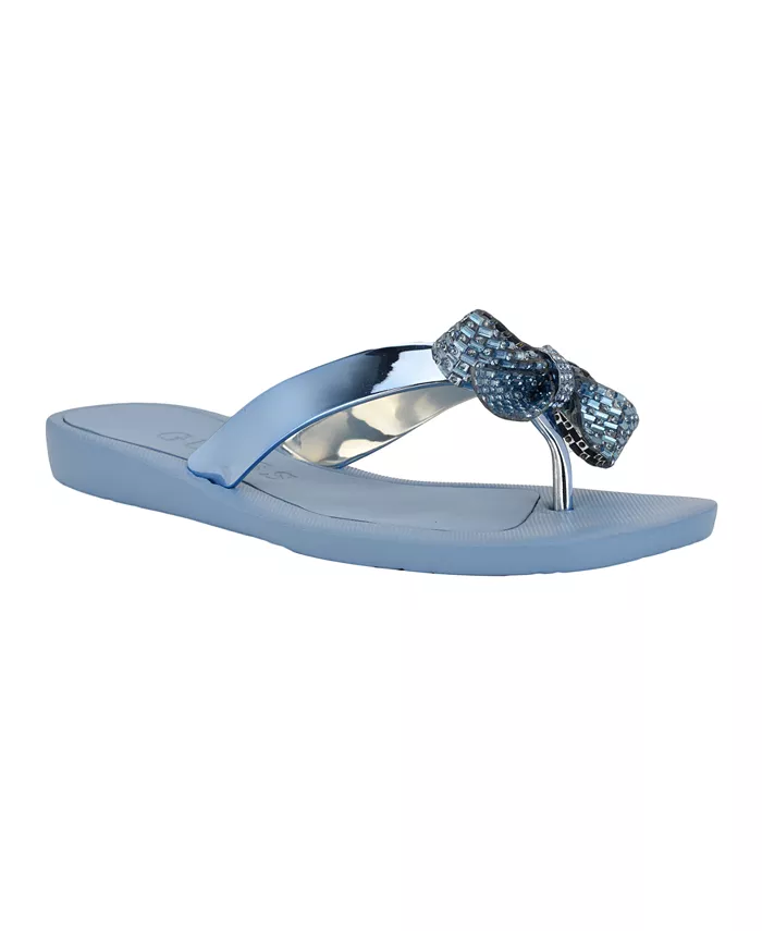 Женские шлепанцы Tata EVA Sparkle Bow Flip Flop GUESS, синий