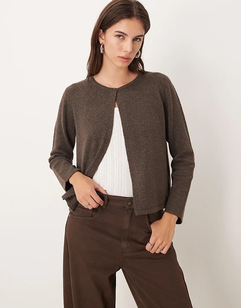 

Кардиган JDY на одной пуговице коричневого цвета