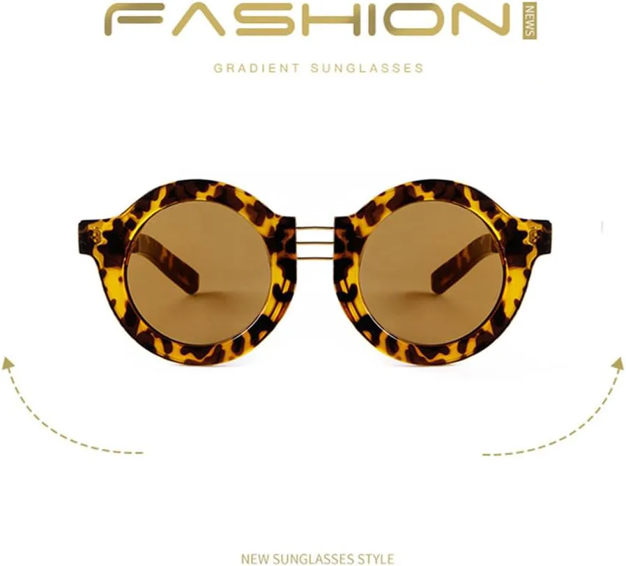 

Ретро круглые полые солнцезащитные очки для женщин и мужчин, для путешествий и отдыха на природе, с леопардовым принтом и защитой от УФ-излучения UV400 generic, C29