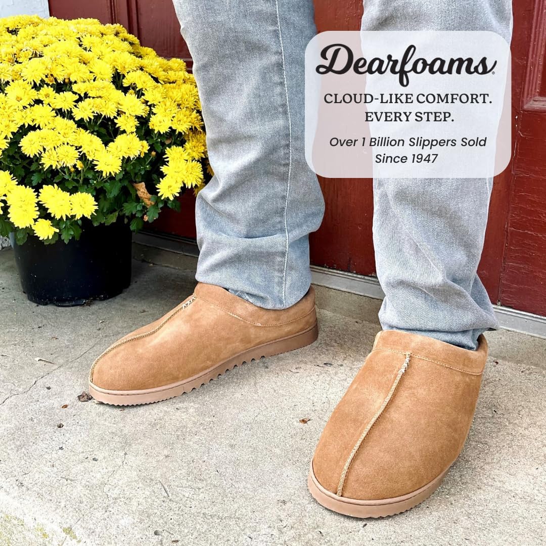 Мужские замшевые сабо Dearfoams для дома и улицы, Chestnut — фото 2