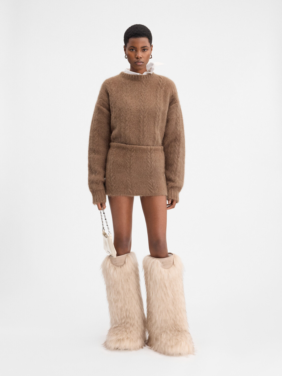 

Мини-юбка из мохера JACQUEMUS The Nuvola skirt, кэмел