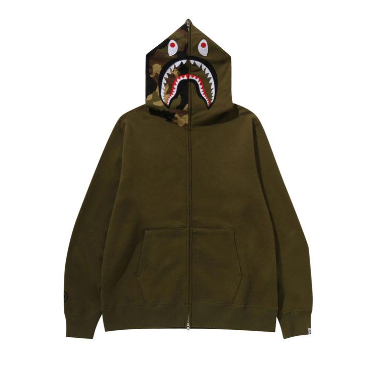 

Худи BAPE 1st Shark Full Zip Hoodie, Olive Drab
