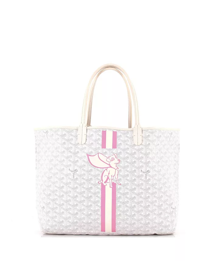 

Сумка-тоут PM Saint Louis с принтом из лакированного полотна Pre-Owned Goyard, белый