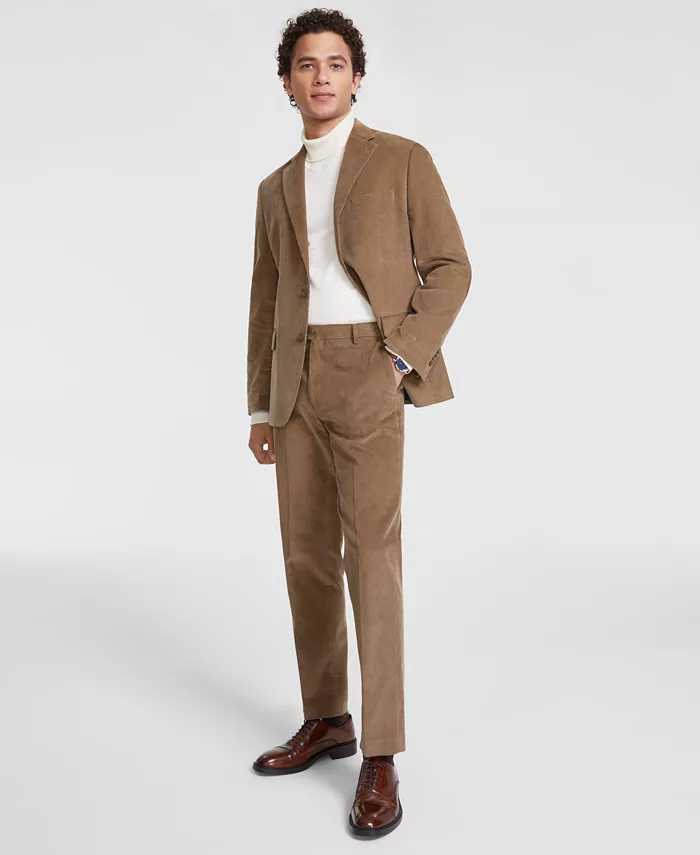 

Мужской спортивный пиджак Modern-Fit из вельвета Tommy Hilfiger, коричневый/бежевый