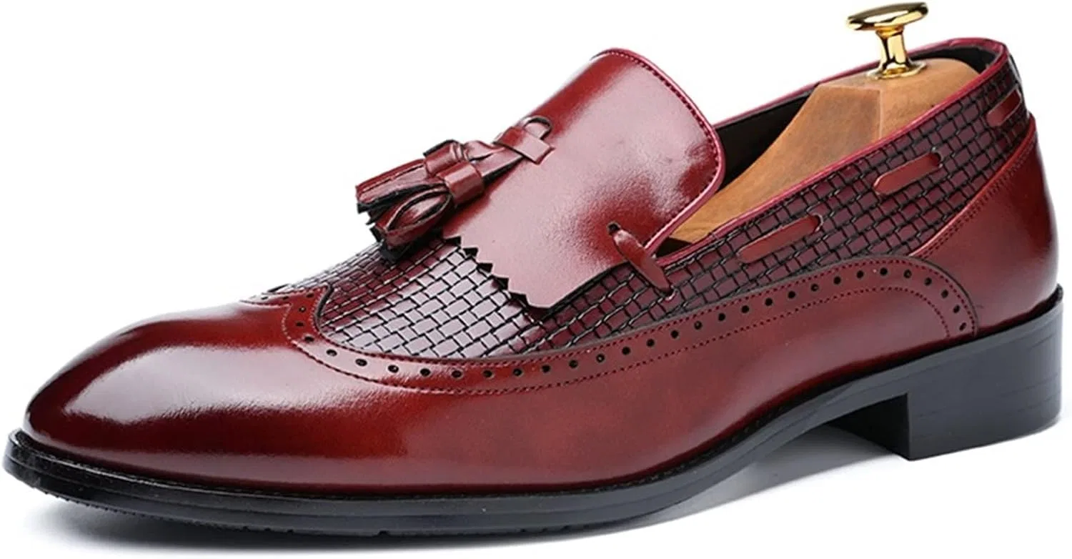 Туфли Men's Shoes, Men's Leather Shoes, Men's Casual Leather Shoes Generic, Red