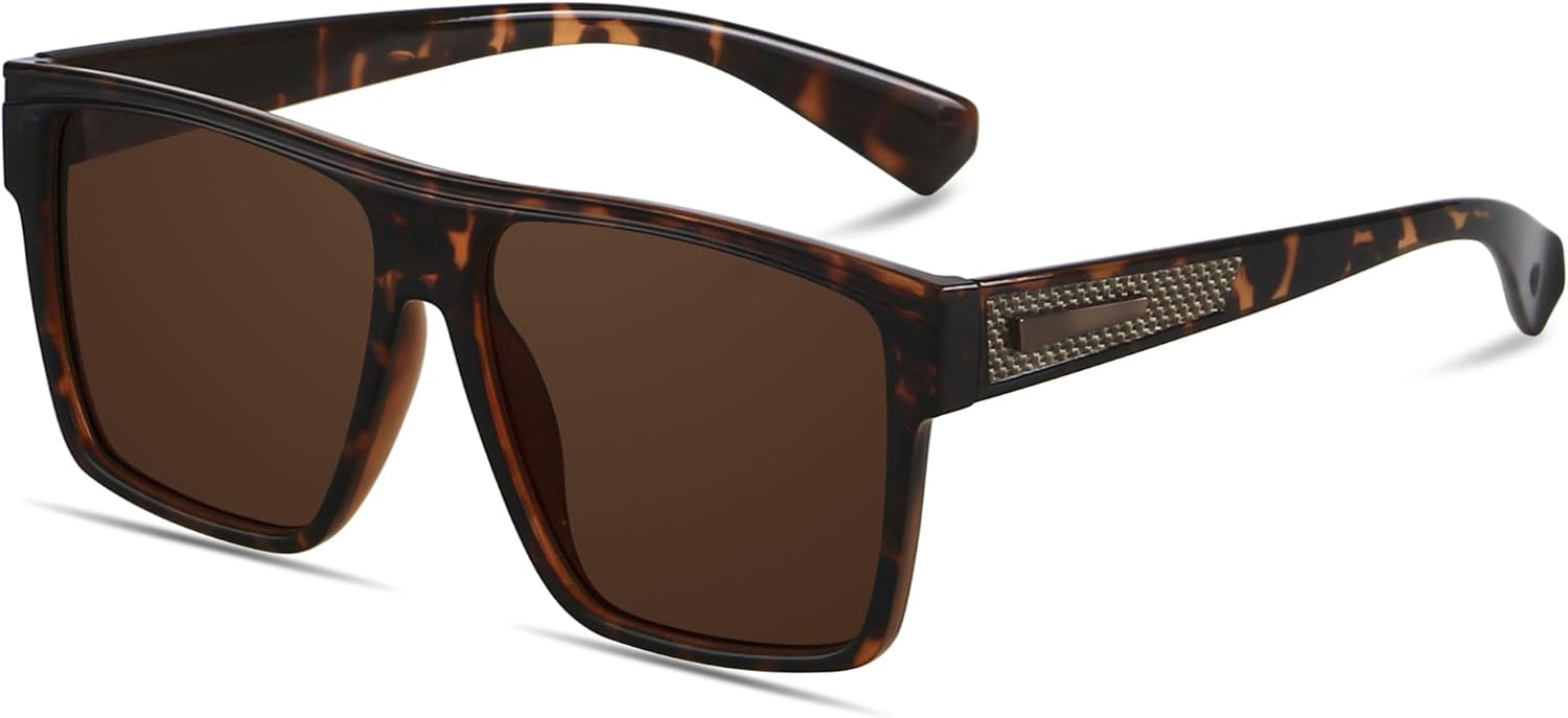 

Солнцезащитные очки ANDWOOD квадратной формы с поляризацией для мужчин и женщин, защита от УФ-излучения, увеличенный размер, плоская верхняя часть, большие очки, модные солнцезащитные очки для вождения, Tortoise