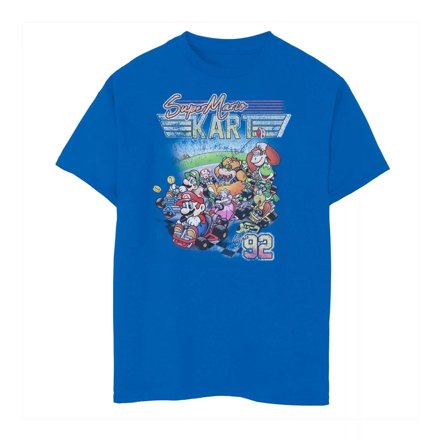 

Потертая футболка Mario Kart 92 Group Shot для мальчиков 8–20 лет Licensed Character