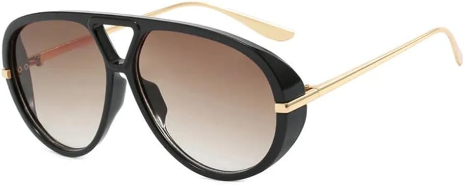 

Солнцезащитные очки UV400 - увеличенного размера, с металлическим градиентом, в стиле панк, для женщин и мужчин, для бега и занятий спортом на открытом воздухе UYPTK, Blacktea