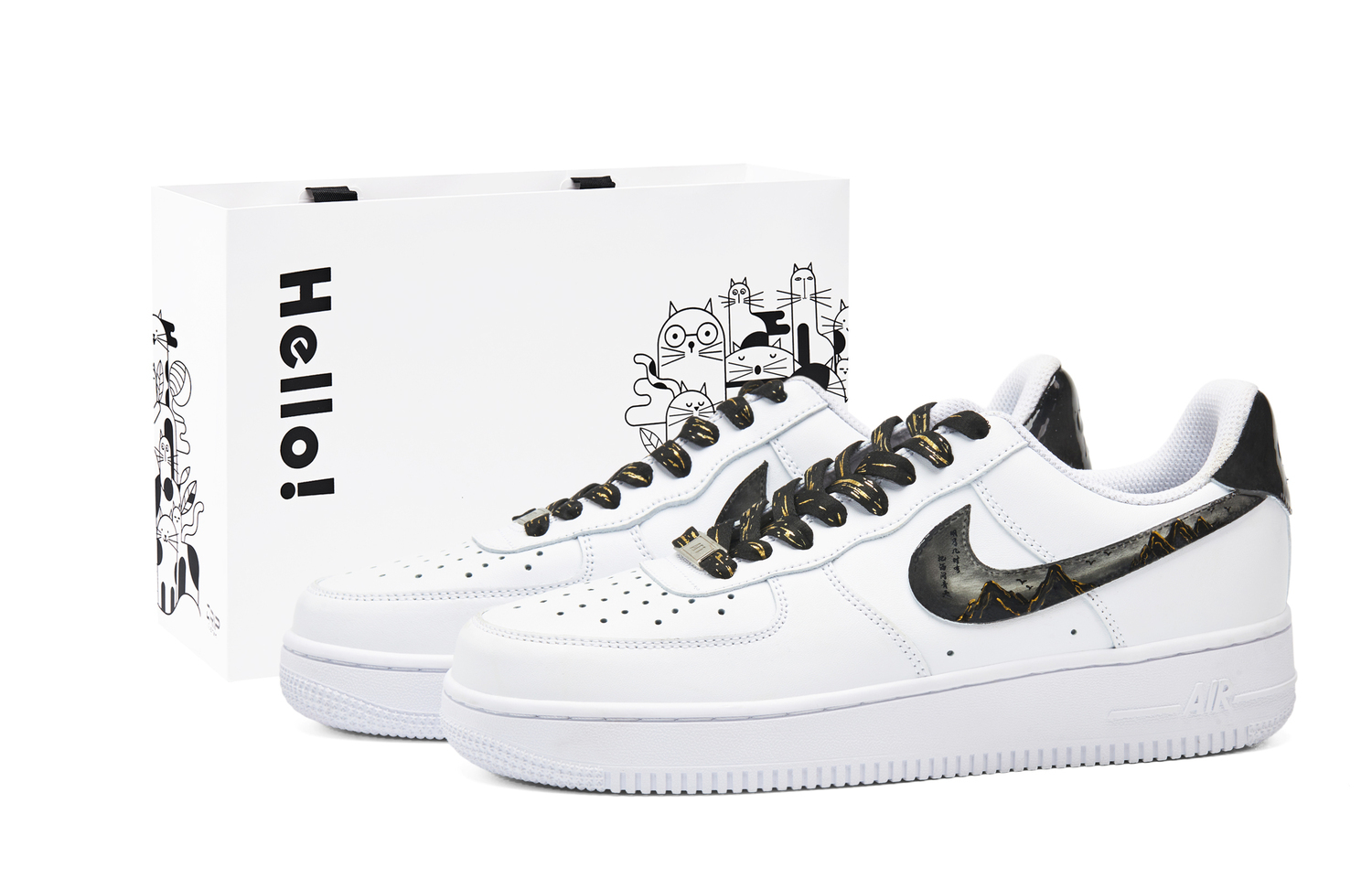 

Nike Кроссовки Air Force 1 Low Top для скейтбординга унисекс бело-серые черно-белые, цвет Black White