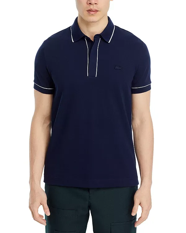 Рубашка-Поло с коротким рукавом и отделкой Lacoste, Navy — фото 3