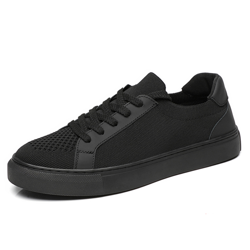 

SENJIALUO Мужские низкие скейтбордские кеды с черной подошвой, цвет Black Sole