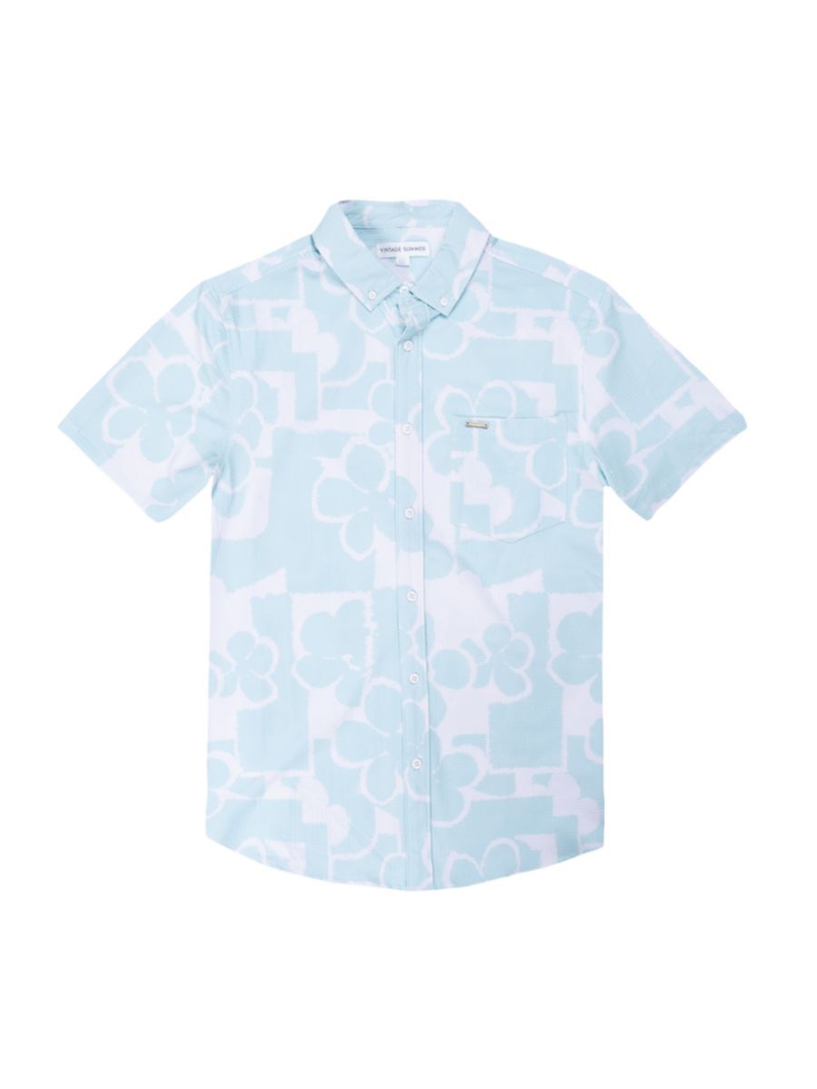 

Рубашка из сирсакера с цветочным принтом Vintage Summer, цвет Mint
