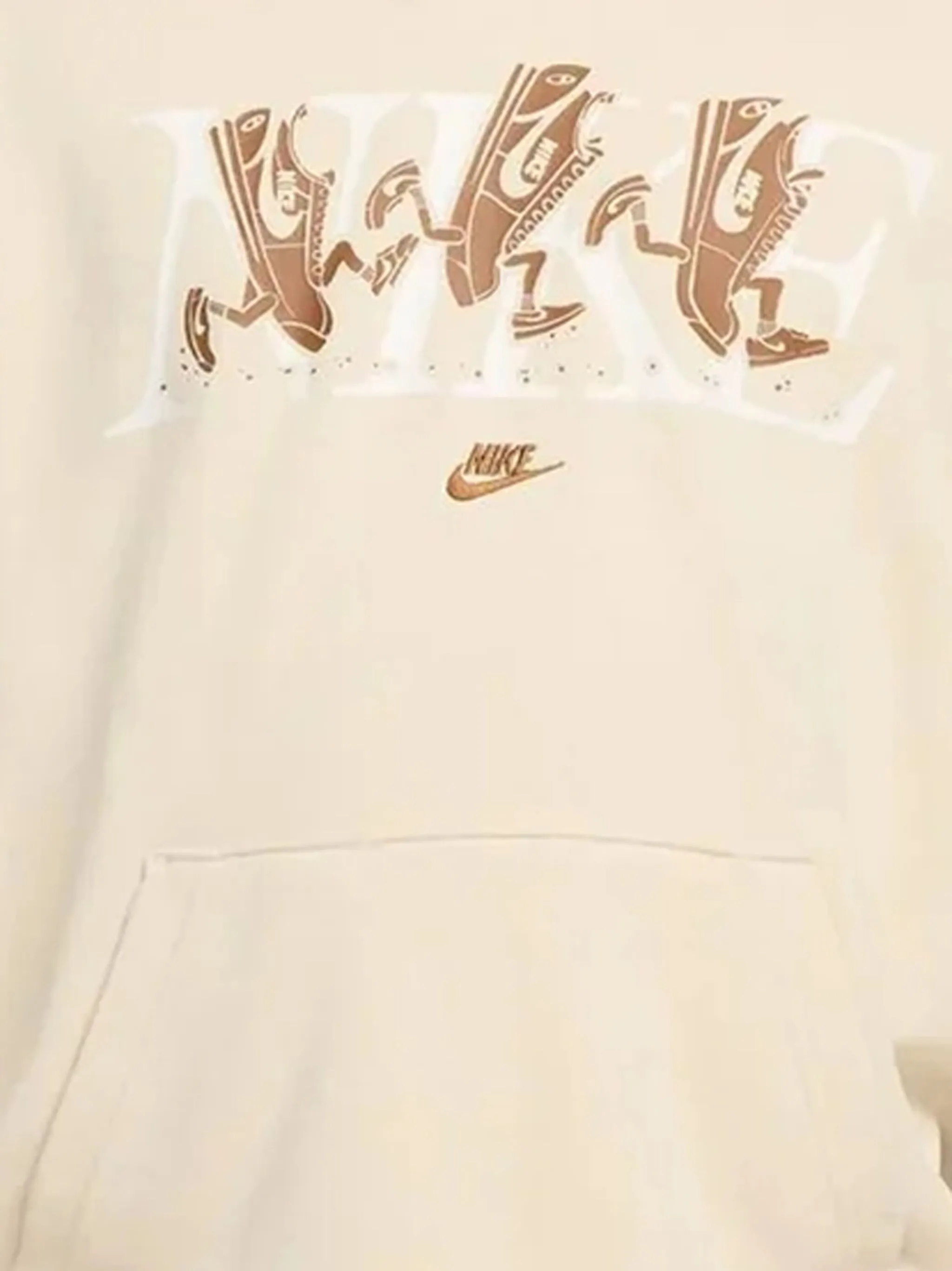 Худи с графичным принтом Nike, бежевый — фото 2
