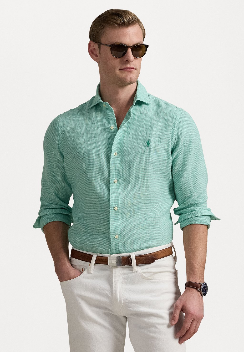 

Рубашка CUSTOM FIT LINEN SHIRT Polo Ralph Lauren, Key West White