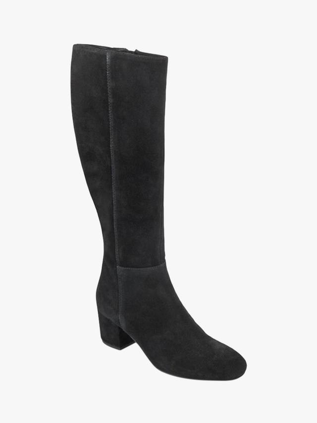LouLou1 замшевые узкие высокие сапоги до колена Jones Bootmaker, Black Suede — фото 3