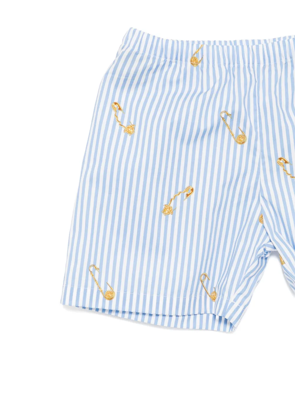 Комплект из футболки и полосатых шортов Versace Kids, синий — фото 3