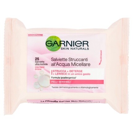

Очищающие салфетки с мицеллярной водой для чувствительной кожи, Garnier