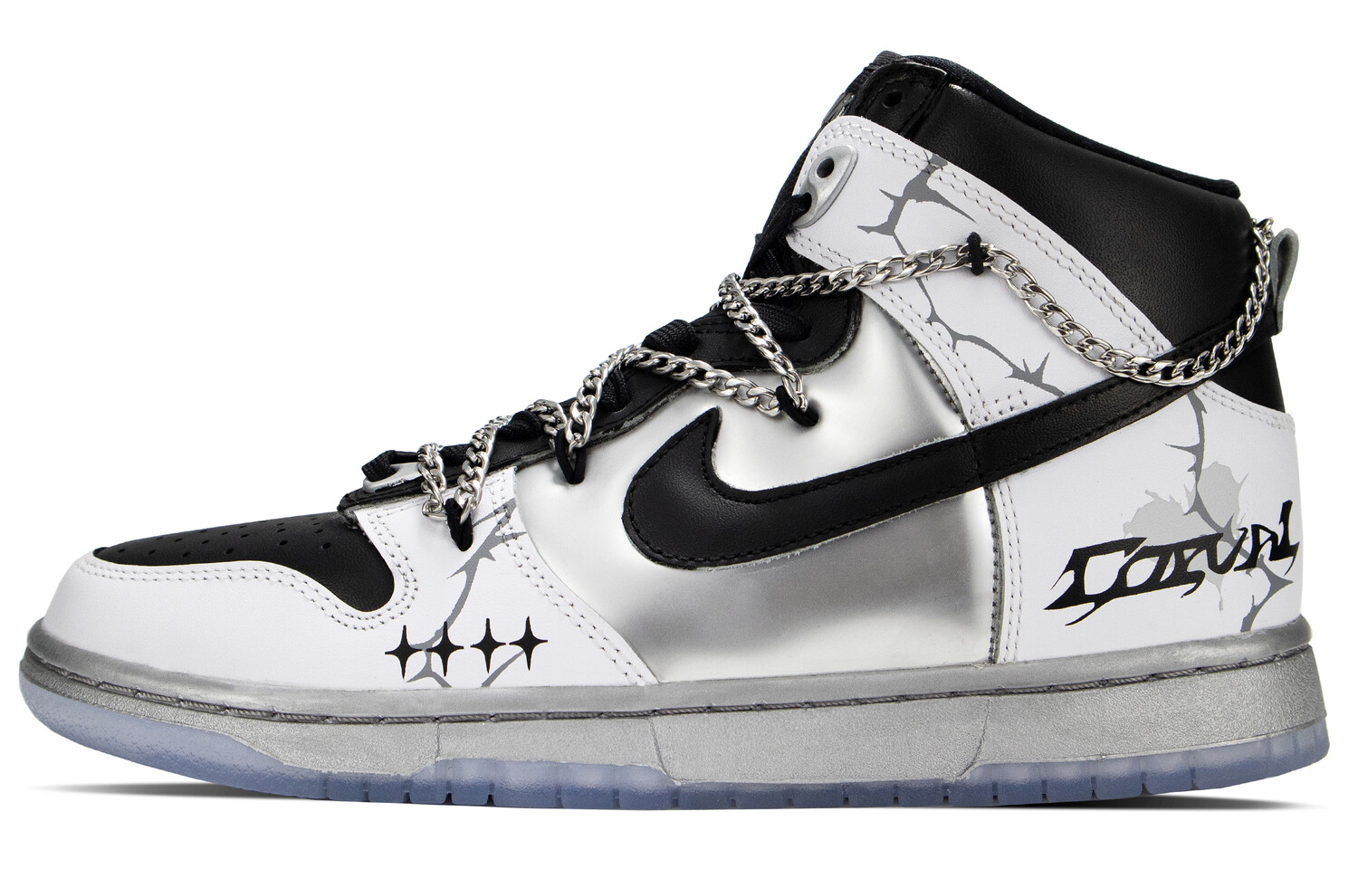 

Кроссовки Nike Dunk Skateboarding Shoes Unisex High-top Silver/Black, серебряный, Серый, Кроссовки Nike Dunk Skateboarding Shoes Unisex High-top Silver/Black, серебряный