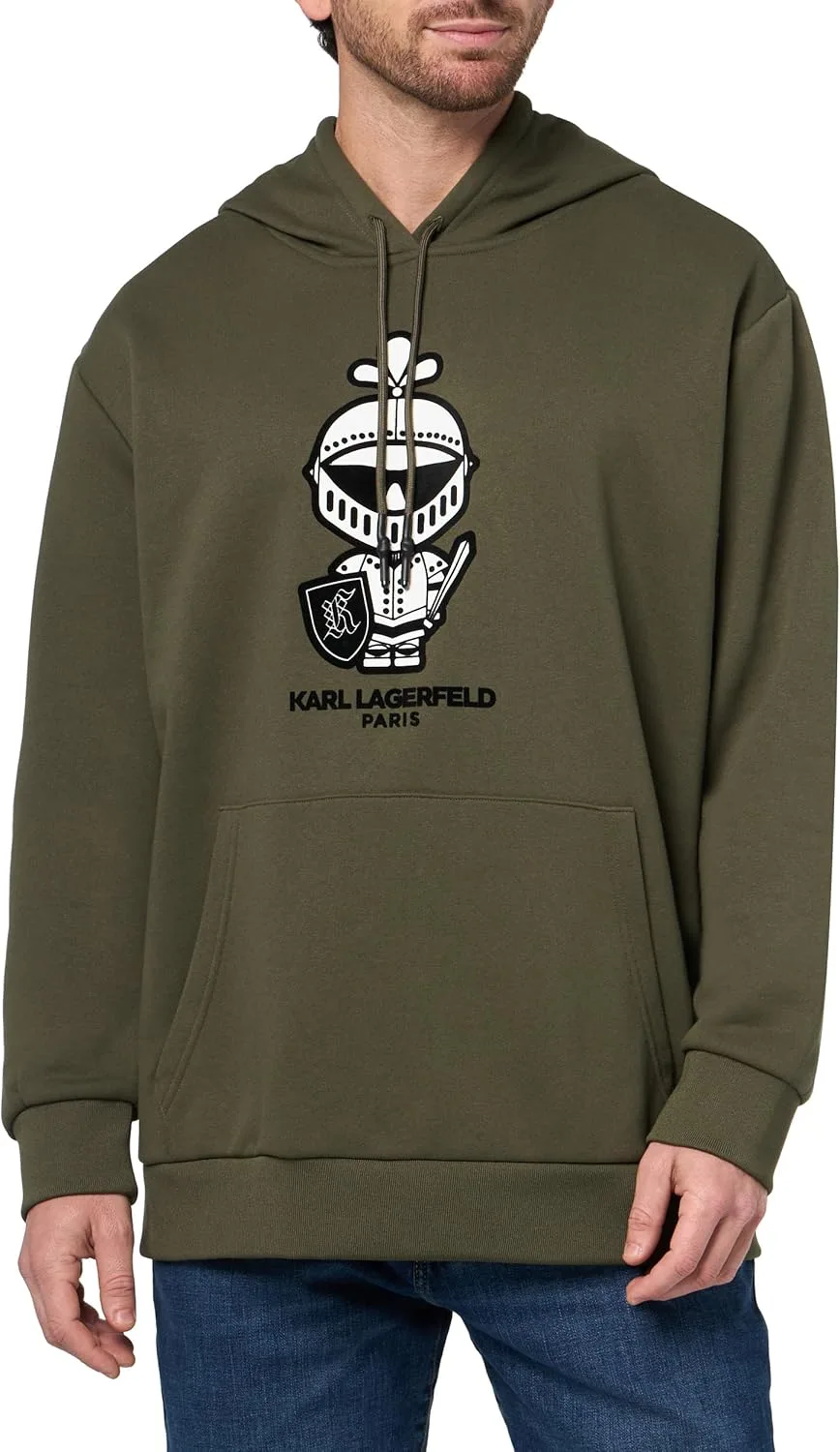 

KARL LAGERFELD Мужской худи с длинным рукавом и карманом-кенгуру