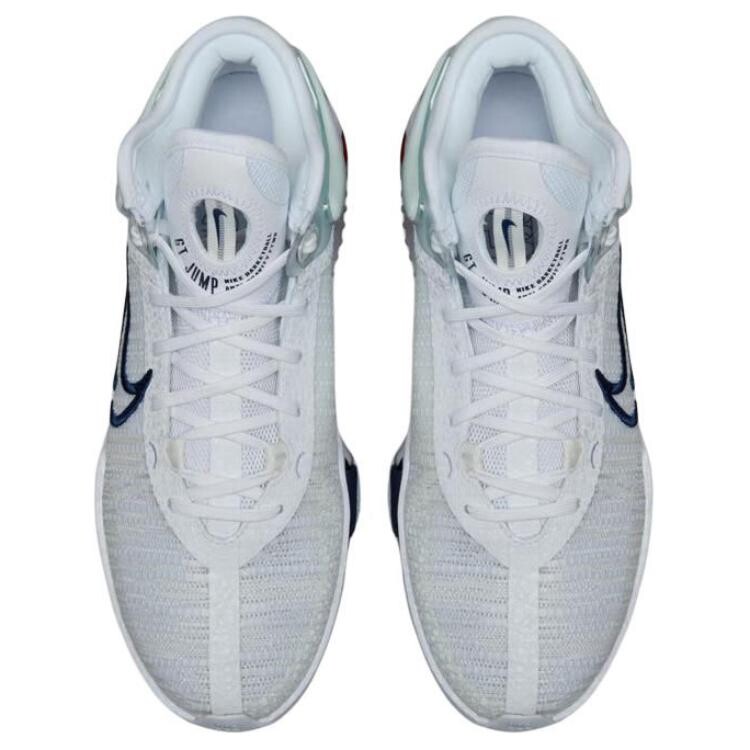 Баскетбольные кроссовки Air Zoom GT Jump 2 мужские, среднего размера, белые/красные/голубые Nike — фото 3
