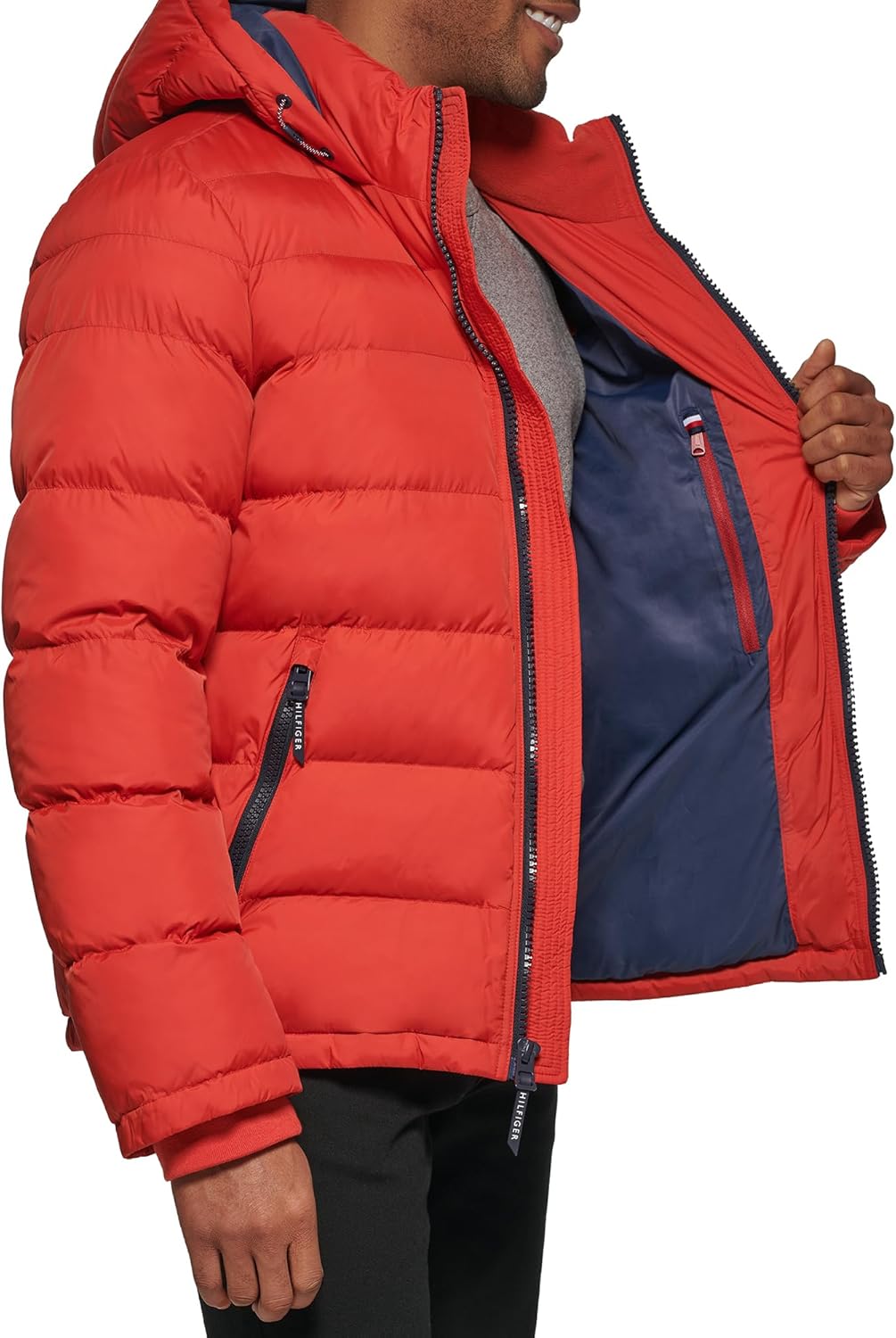 Мужская стеганая куртка с капюшоном Tommy Hilfiger (стандартная и для больших и высоких), Orange Burst — фото 4