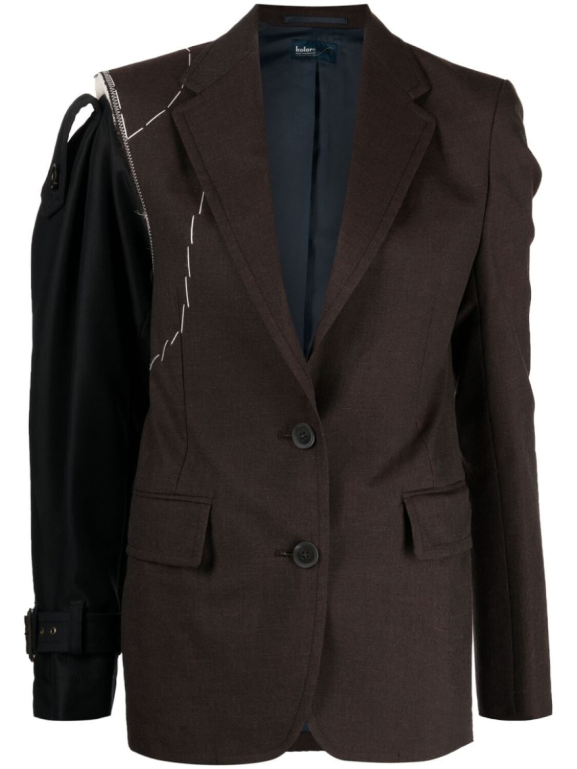 

Kolor deconstructed panelled single-breasted blazer, коричневый