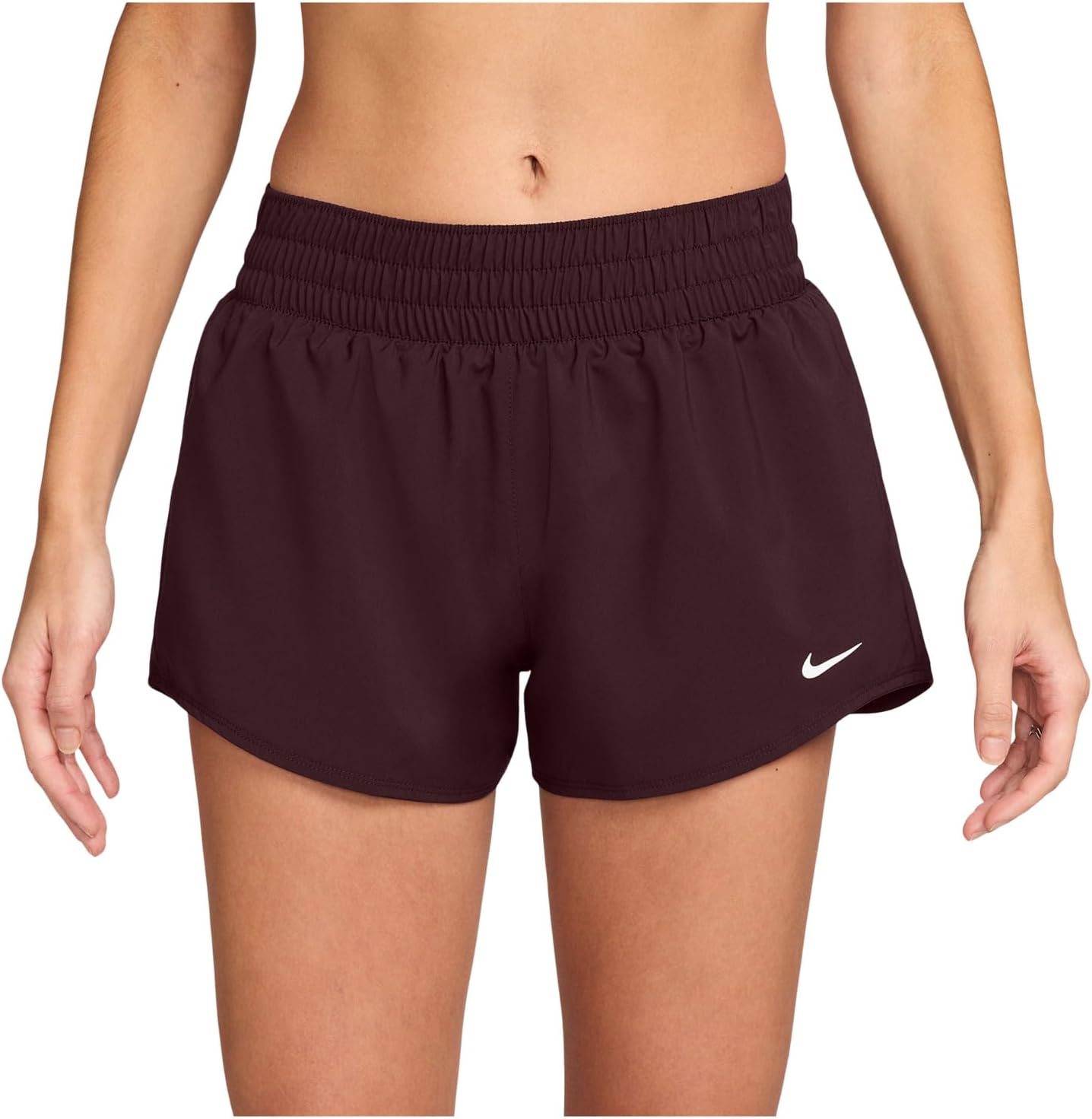 

Шорты Nike One Dri-FIT Mid-Rise 3" Brief-lined Shorts, цвет Burgundy Crush/Reflective Silver