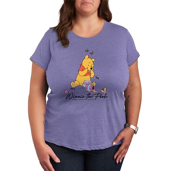 

Футболка с принтом Winnie the Pooh и медом, Plus size Disney, Heather Periwinkle