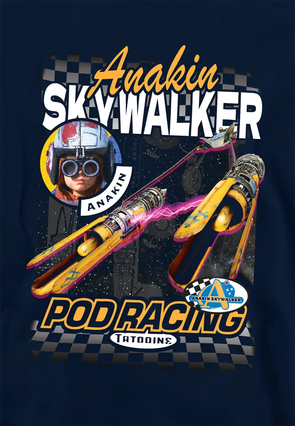 Детская худи Star Wars Anakin Skywalker Pod Racing, темно-синий — фото 2
