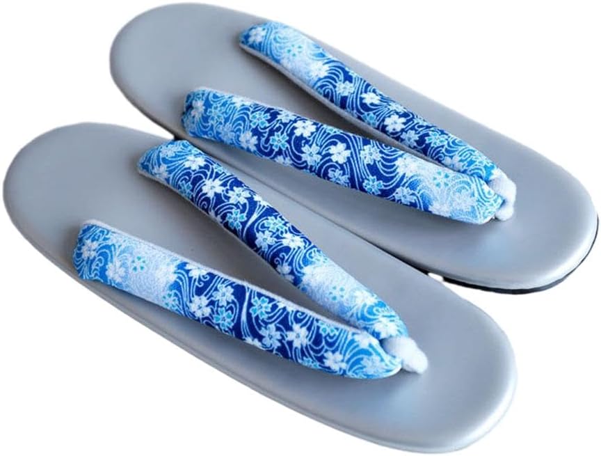 

Японские традиционные тапочки, японские деревянные клоги и травяные туфли, мягкие клоги с отпечатанным узором на подошве, традиционные сандалии кимоно, пляжная обувь на платформе в виде шлепанцев Edvena, синий