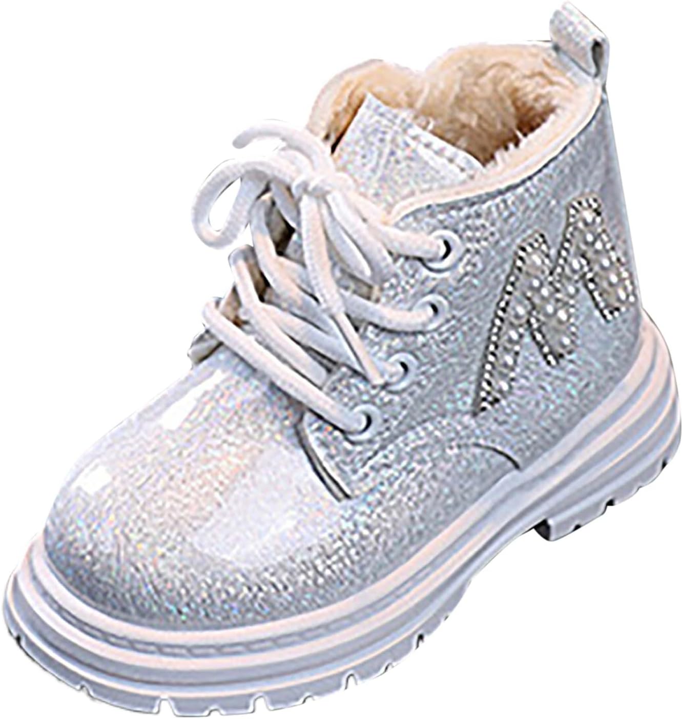 

Детские ботинки EMRELOD для девочек, на шнуровке, ботинки в стиле милитари с боковой молнией, удобные повседневные модные рабочие ботинки на платформе, короткие ботильоны для прогулок, осенне-зимние уличные кожаные детские туфли, 05-White