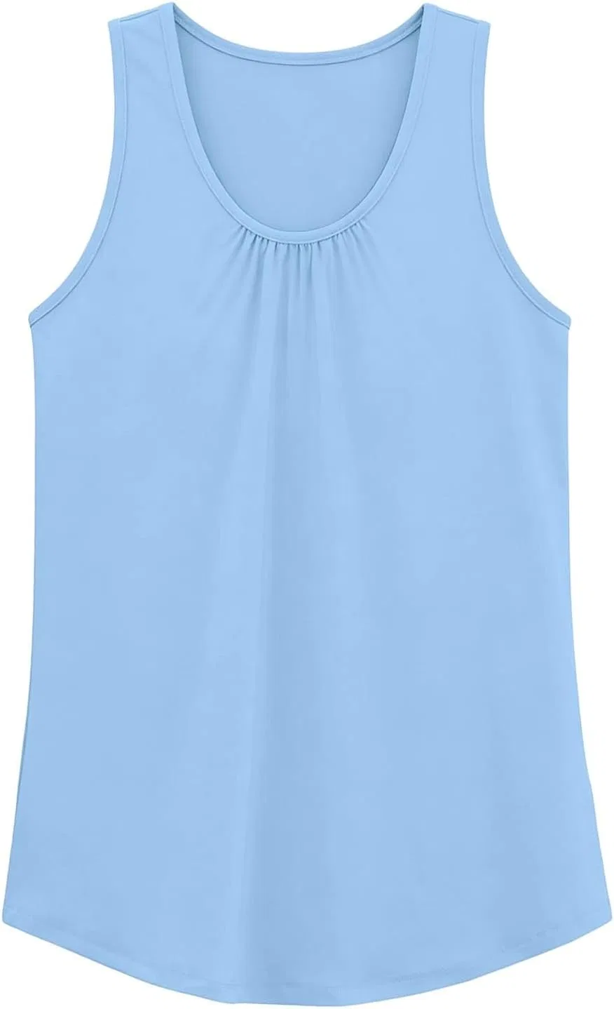 Топ для активного отдыха женский рацербэк свободный крой джаккард, Light Blue — фото 2